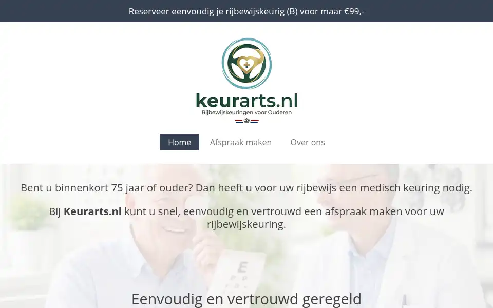 Screenshot of keurarts.nl