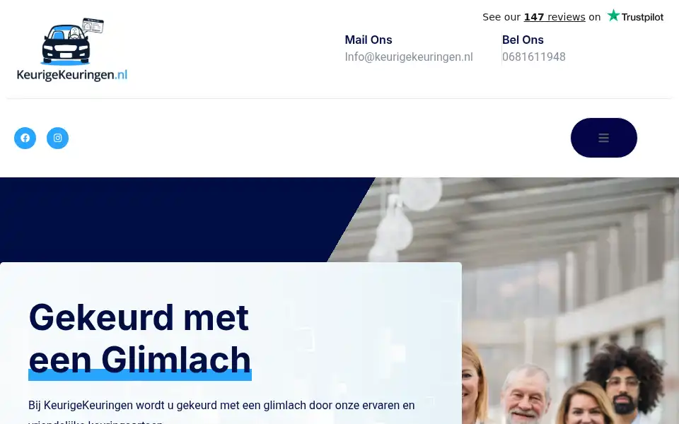 Screenshot of keurigekeuringen.nl