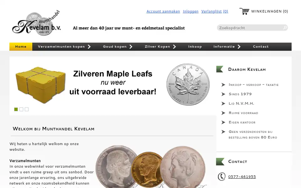 Screenshot of kevelam.nl