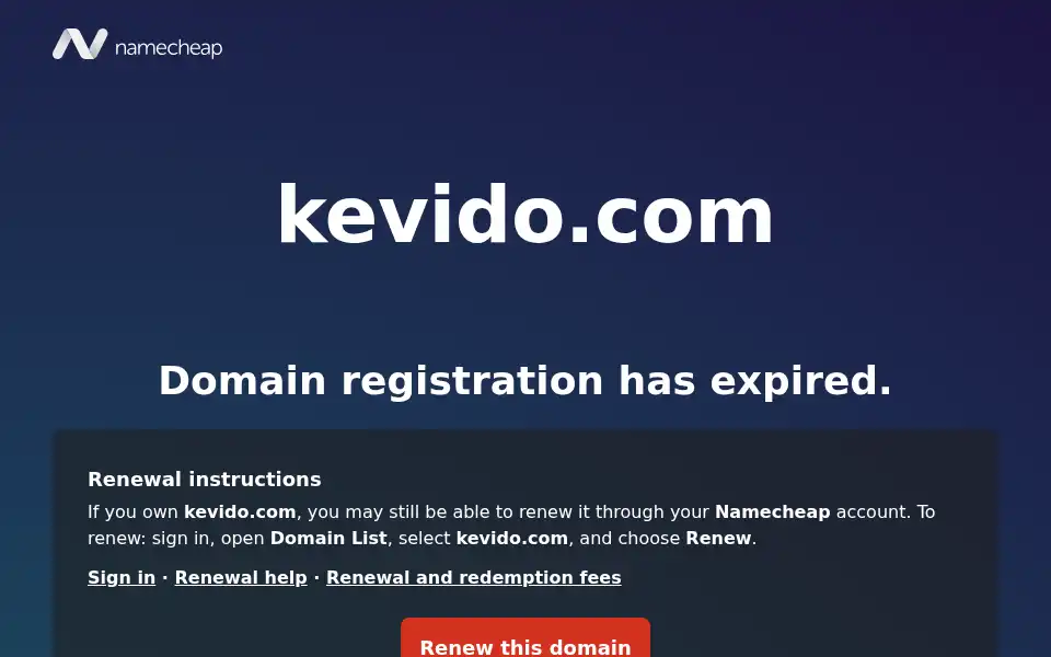 Screenshot of kevido.com