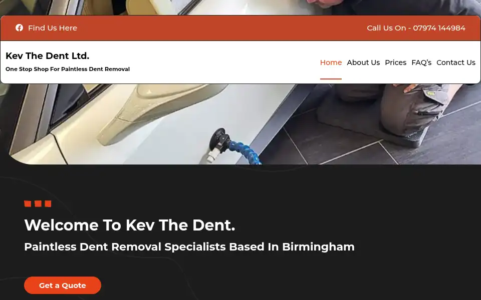 Screenshot of kevthedent.co.uk