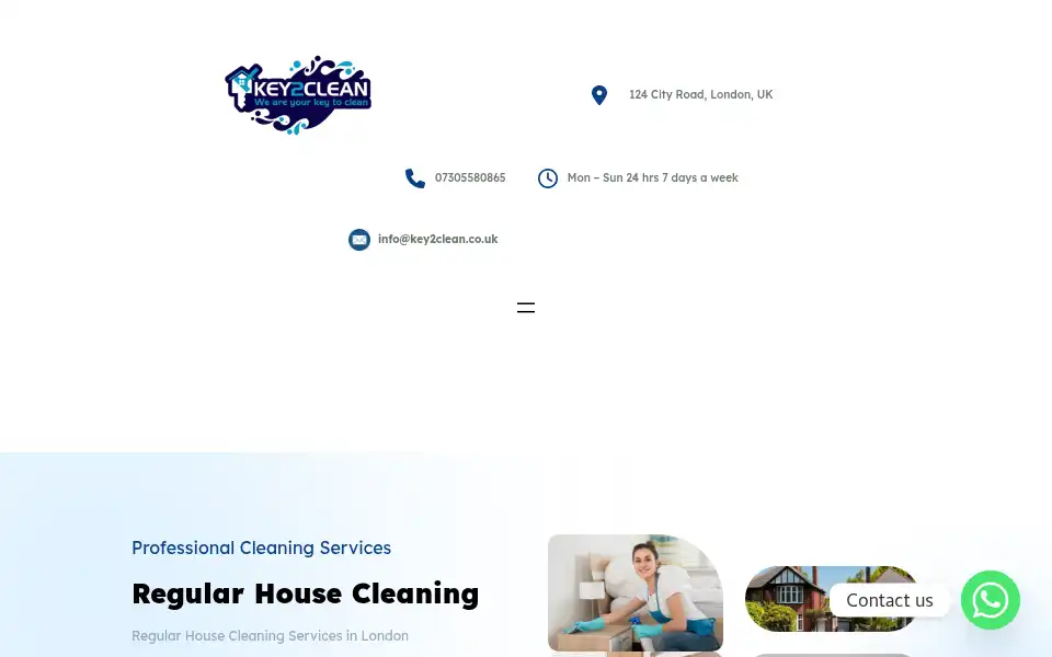Screenshot of key2clean.co.uk
