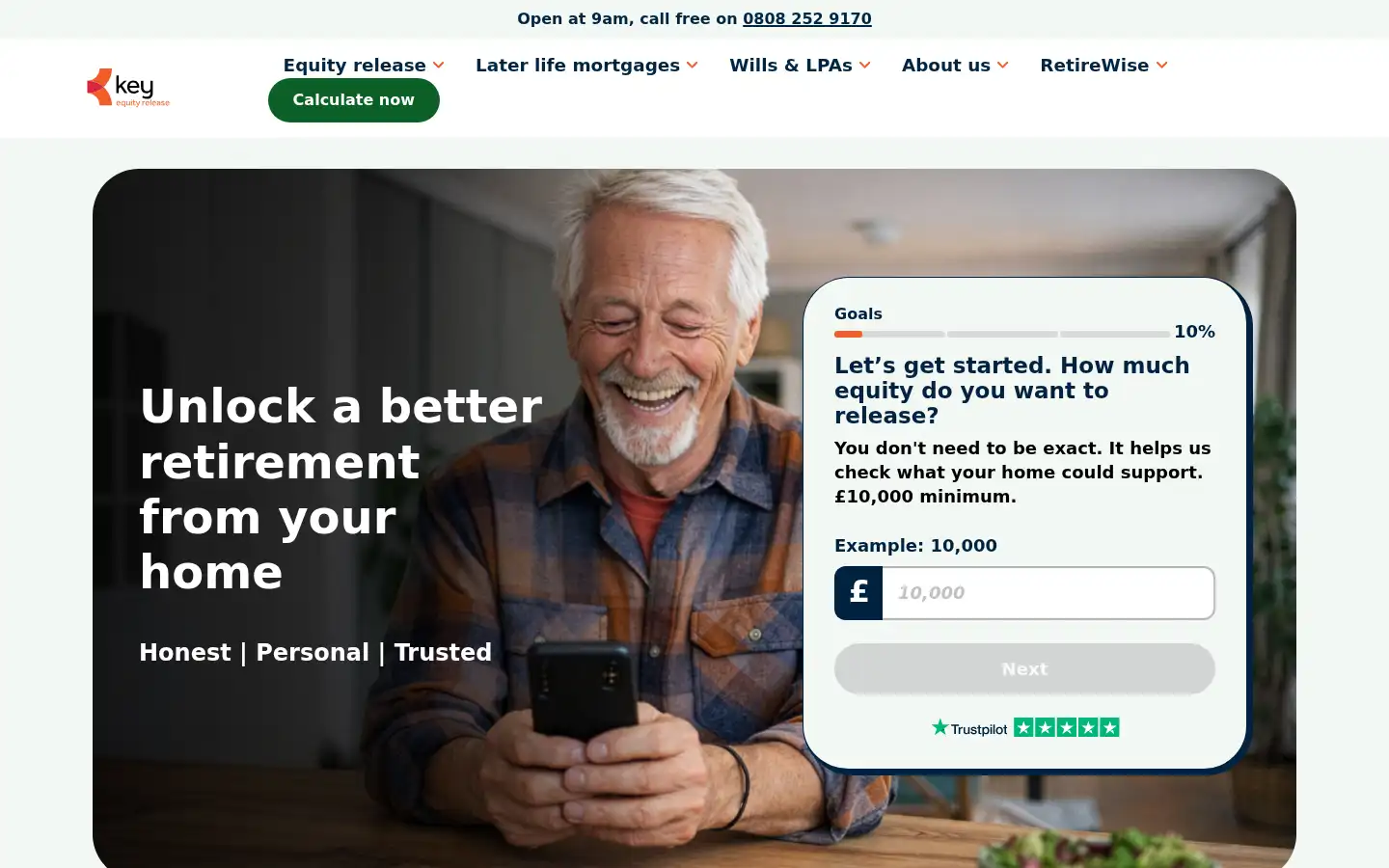 Screenshot of keyadvice.co.uk