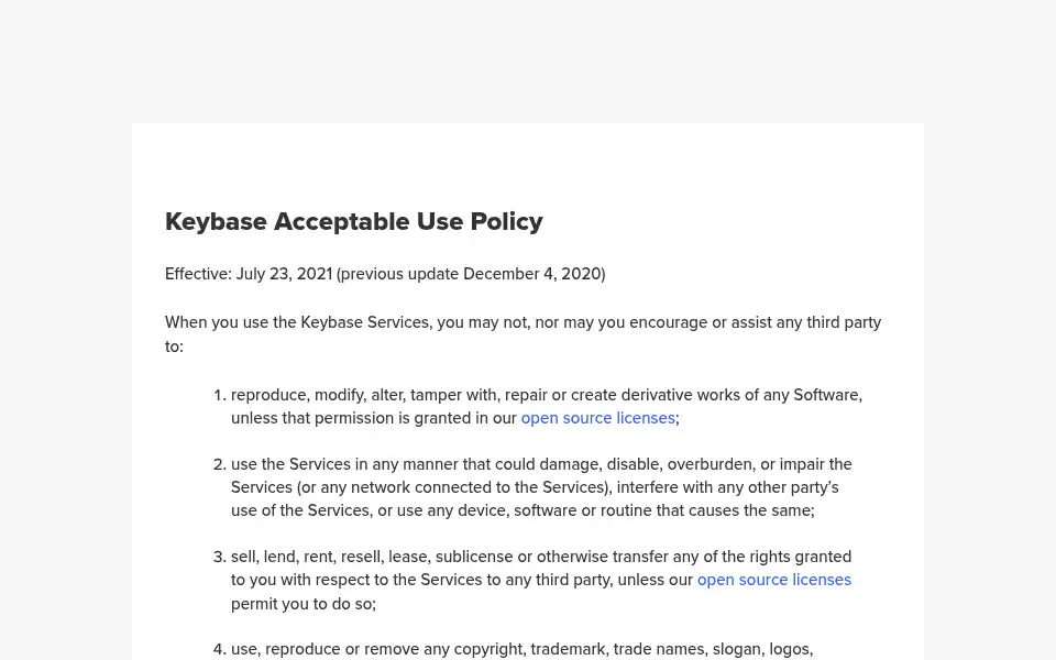Screenshot of keybase.io
