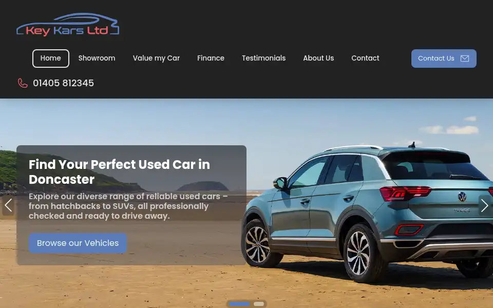 Screenshot of keykars.co.uk