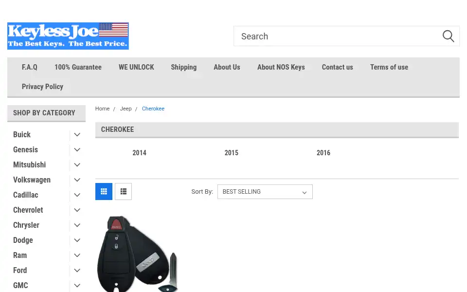 Screenshot of keylessjoe.com