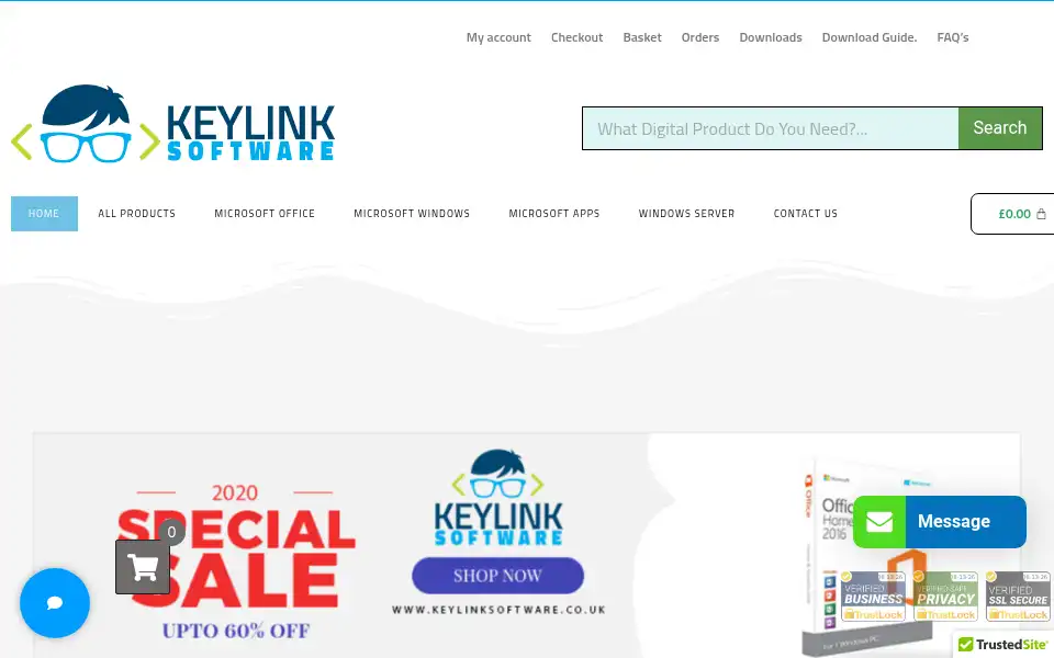 Screenshot of keylinksoftware.co.uk