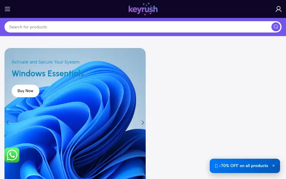 Screenshot of keyrush.net