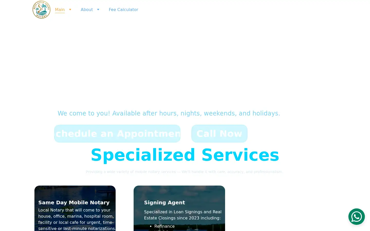 Screenshot of keysafterhoursnotary.com