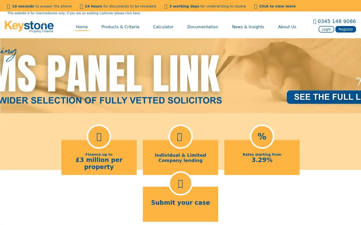 Screenshot of keystonepropertyfinance.co.uk
