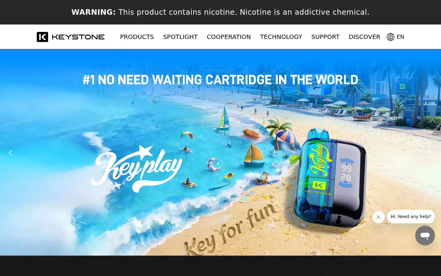 Screenshot of keystonevape.com