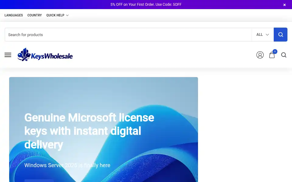 Screenshot of keyswholesale.net