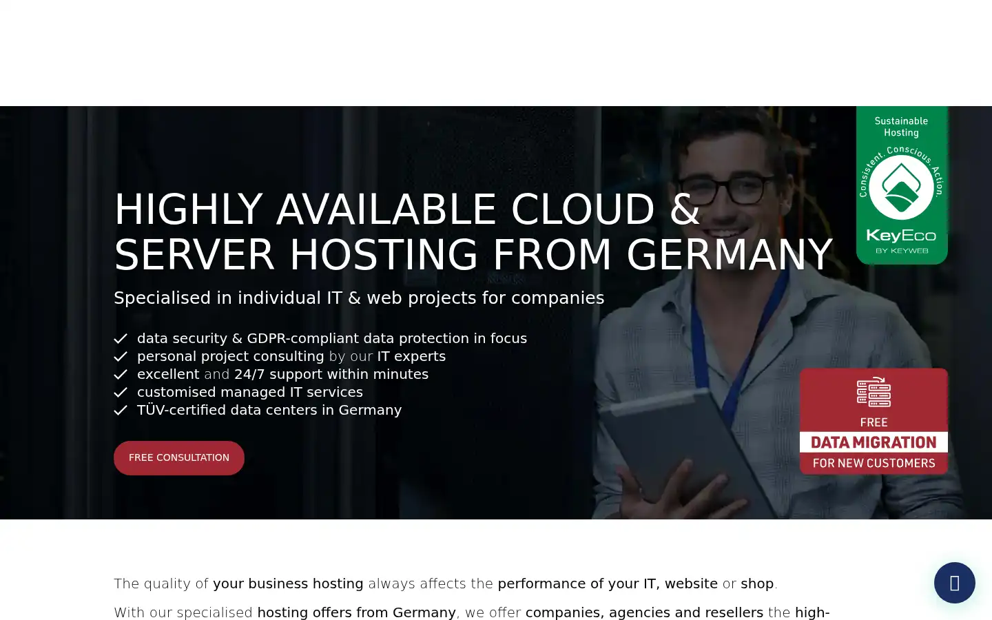 Screenshot of keyweb.de