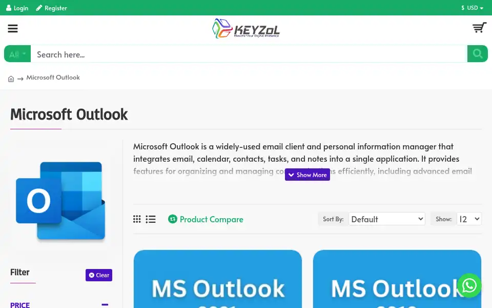 Screenshot of keyzol.com