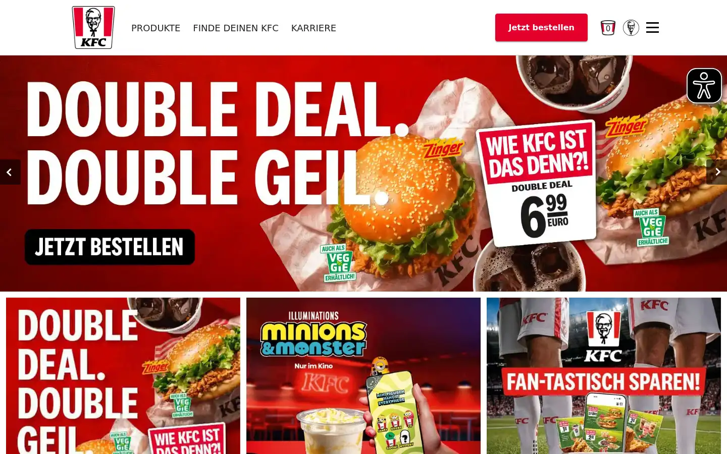 Screenshot of kfc.de