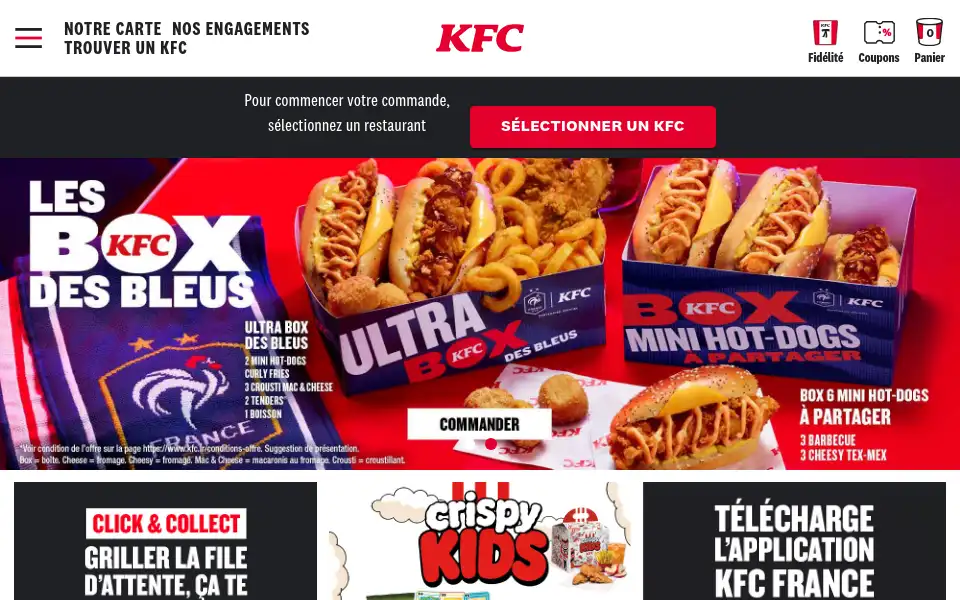 Screenshot of kfc.fr
