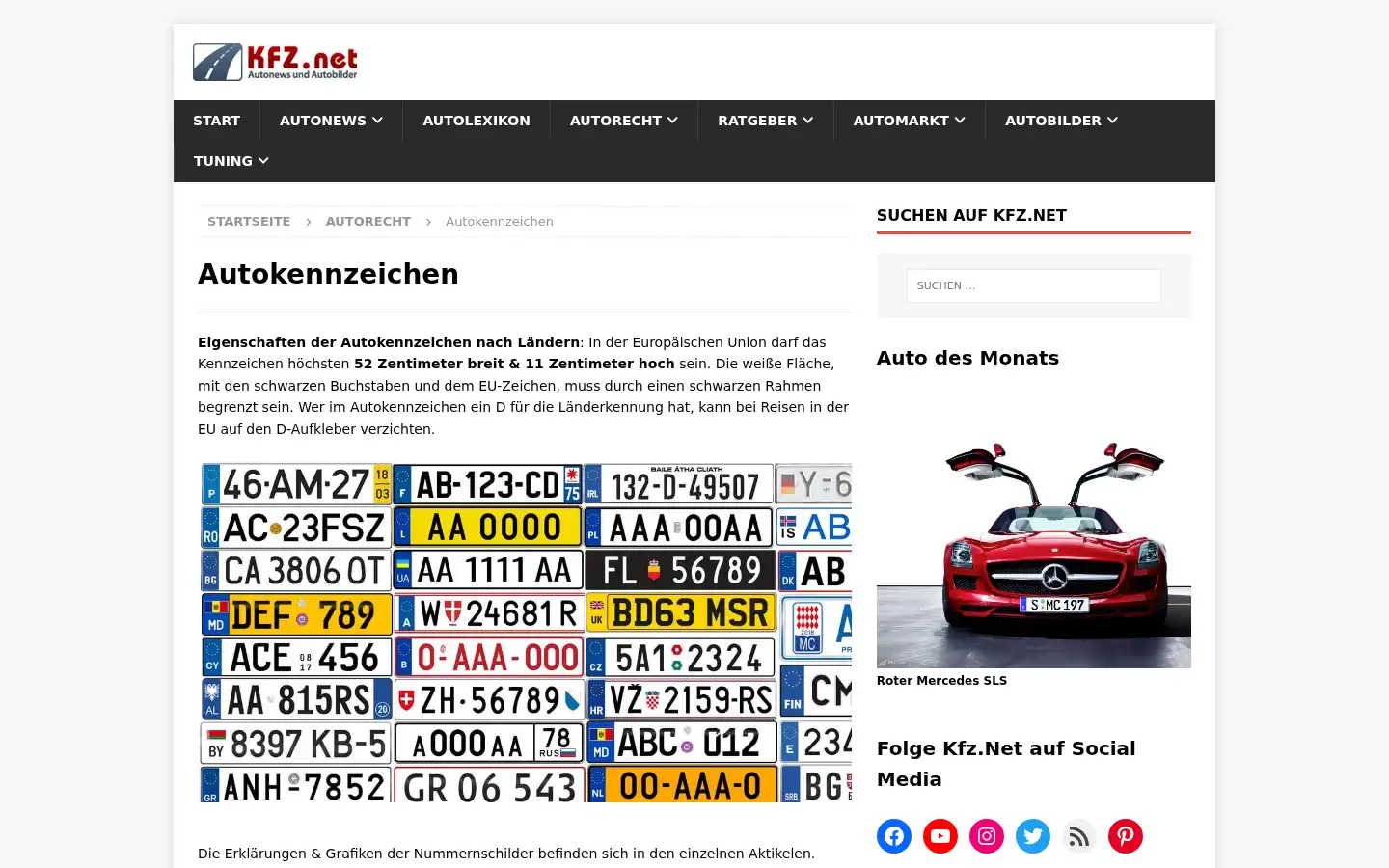 Screenshot of kfz.net