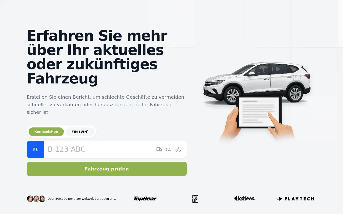 Screenshot of kfzradar.com