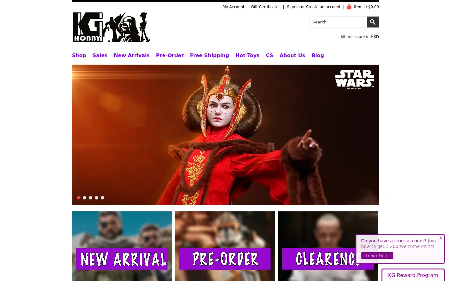 Screenshot of kghobby.com