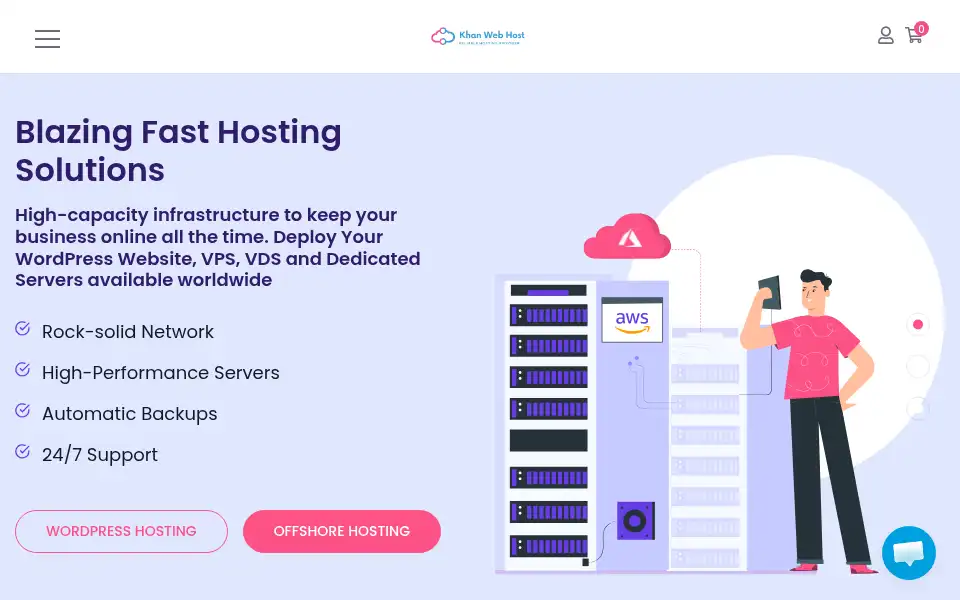 Screenshot of khanwebhost.com