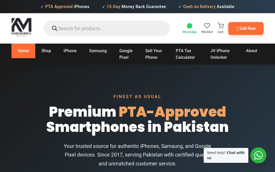 Screenshot of khareedomobile.pk
