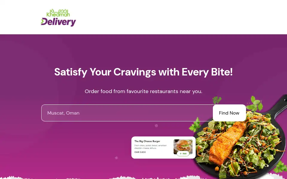 Screenshot of khedmahdelivery.com