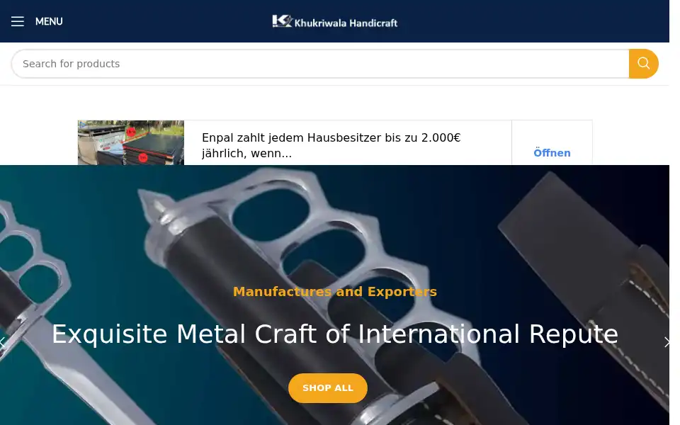 Screenshot of khukriwalaglobal.com