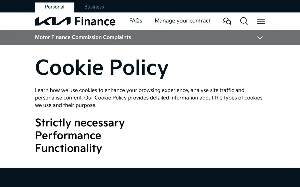 Screenshot of kiafinance.co.uk