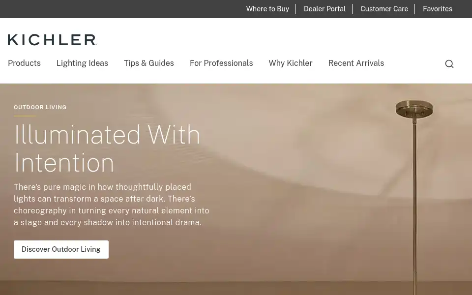 Screenshot of kichler.com