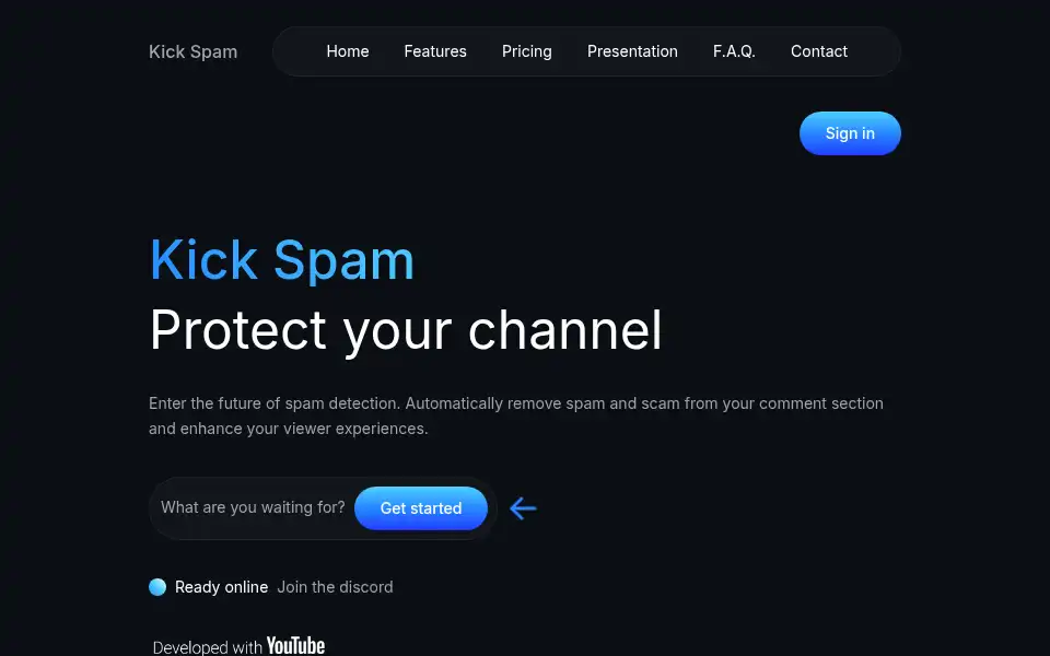 Screenshot of kick-spam.com