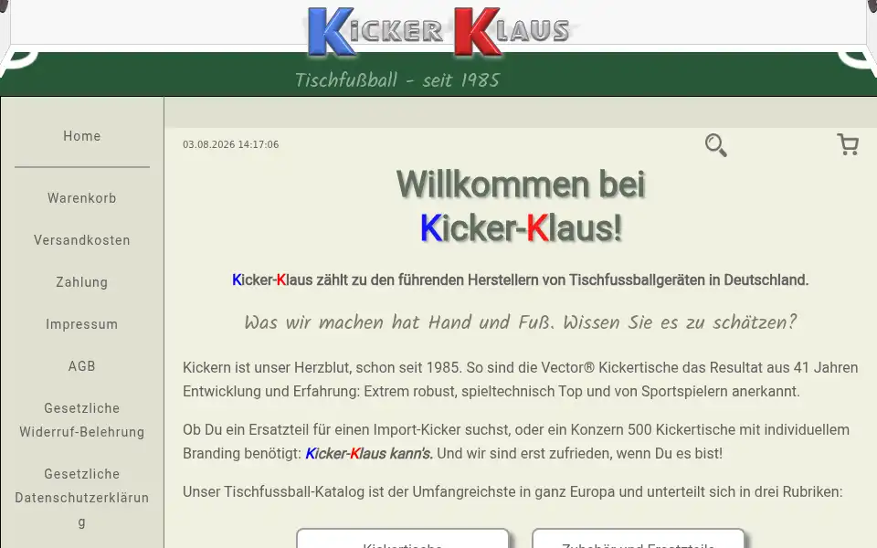 Screenshot of kicker-klaus.de