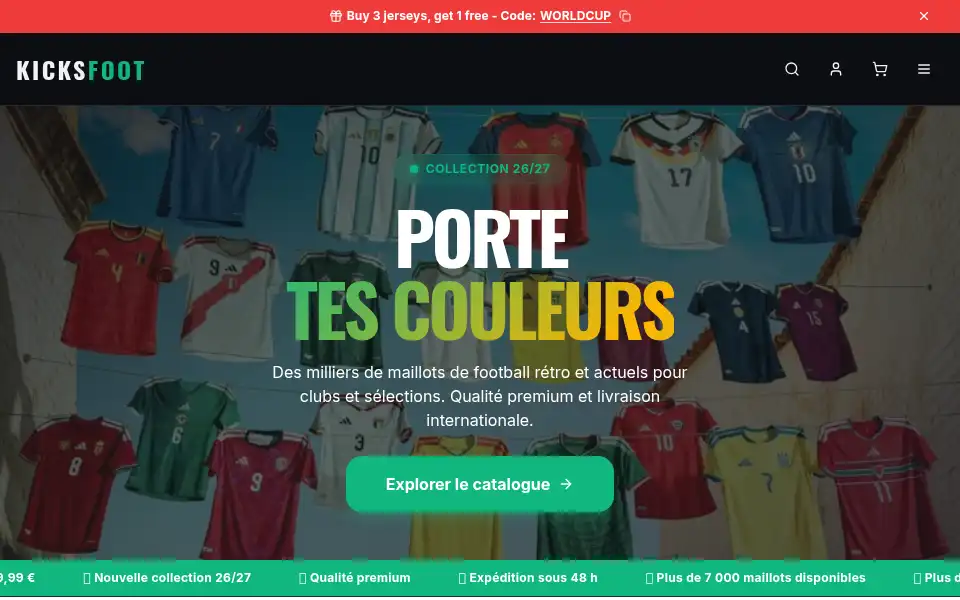 Screenshot of kicksfoot.com
