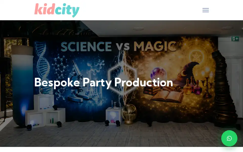 Screenshot of kidcityparties.co.uk