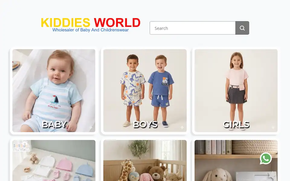 Screenshot of kiddiesworldwholesale.com