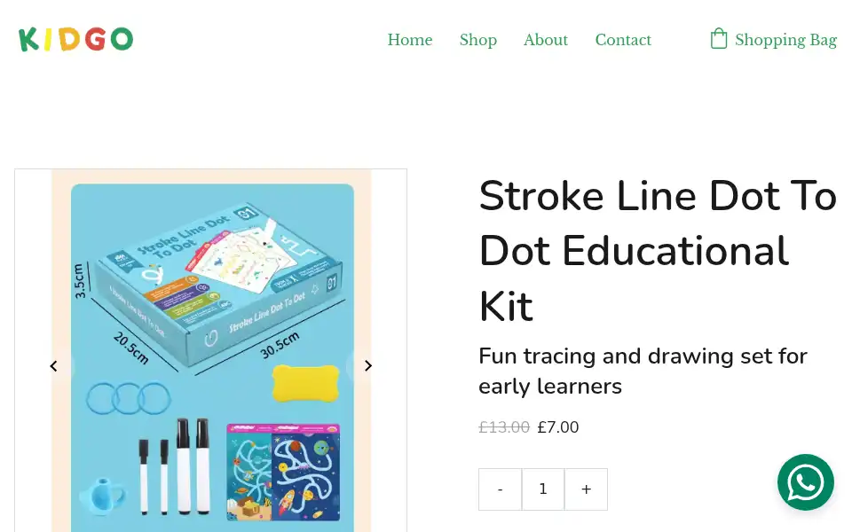 Screenshot of kidgo.co.uk