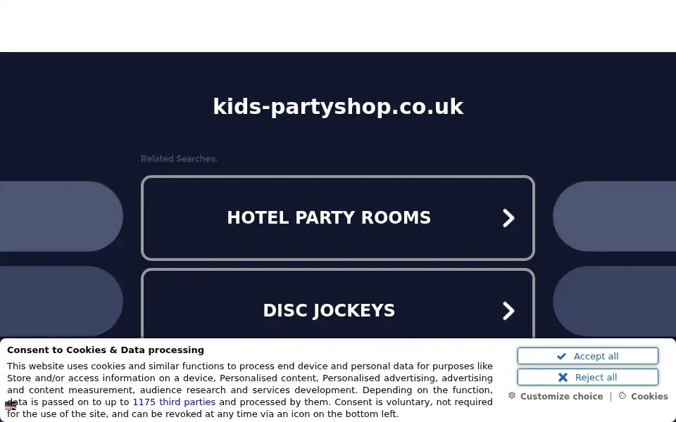 Screenshot of kids-partyshop.co.uk