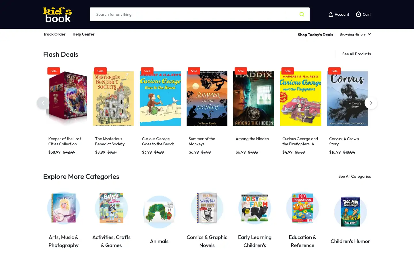 Screenshot of kidsbookhouse.com