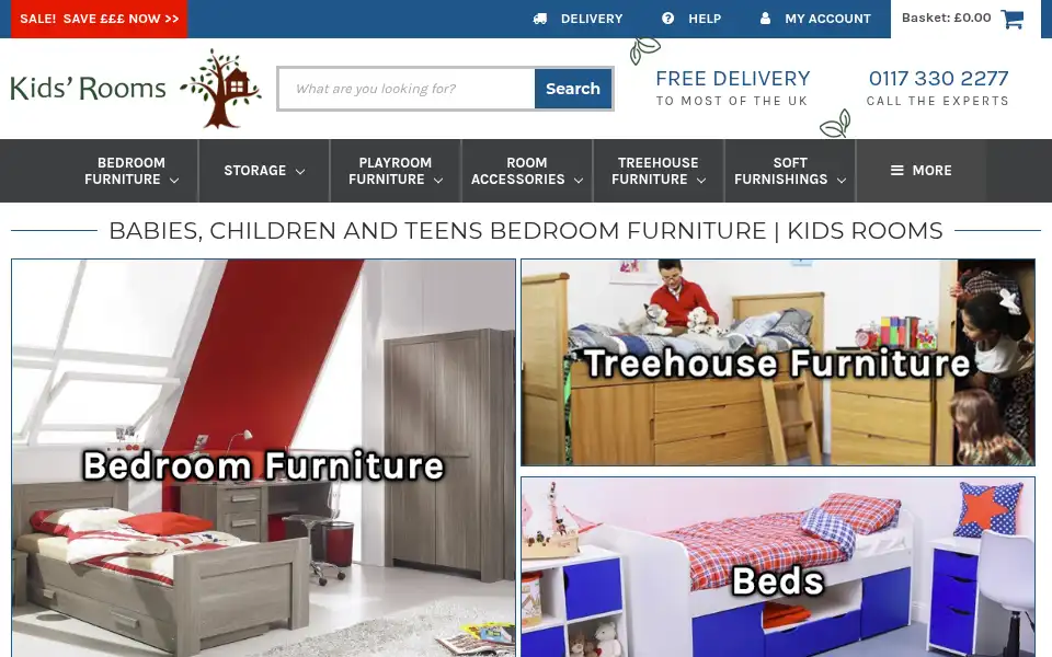 Screenshot of kidsrooms.co.uk