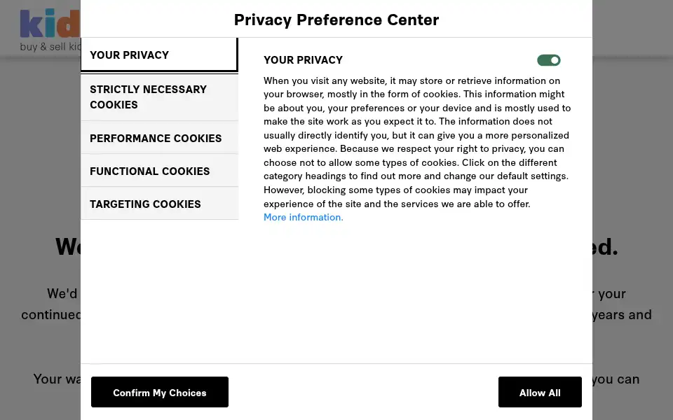 Screenshot of kidx.com