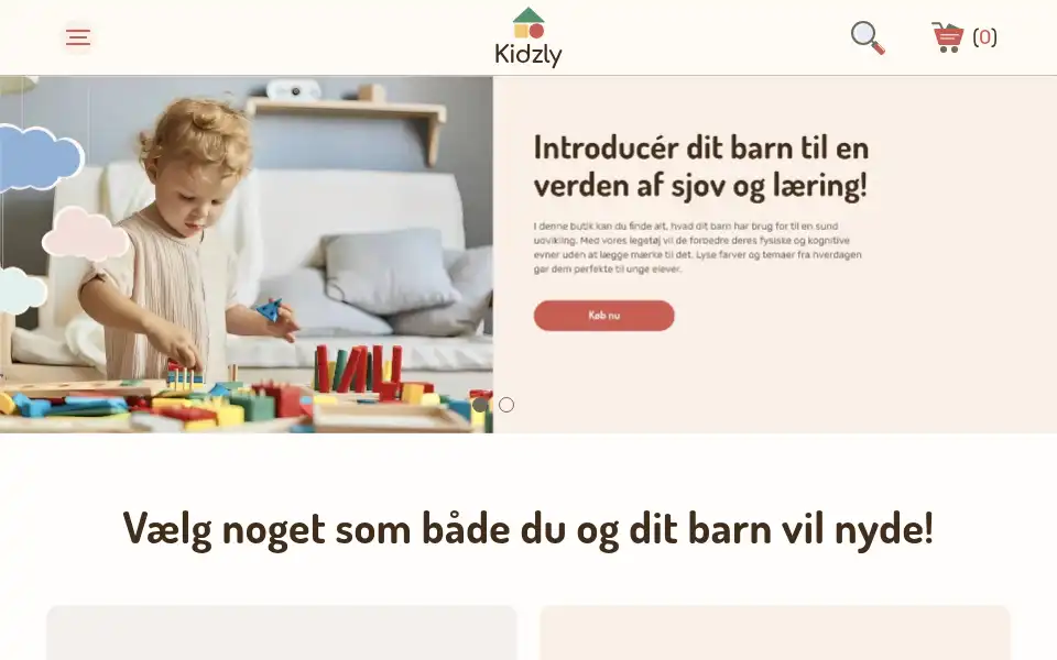 Screenshot of kidzly.dk