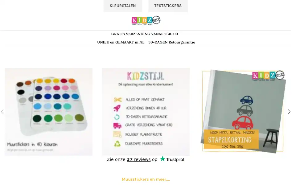 Screenshot of kidzstijl.nl
