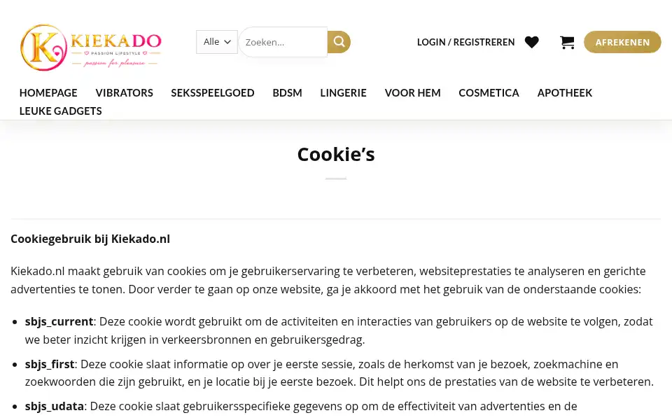 Screenshot of kiekado.nl