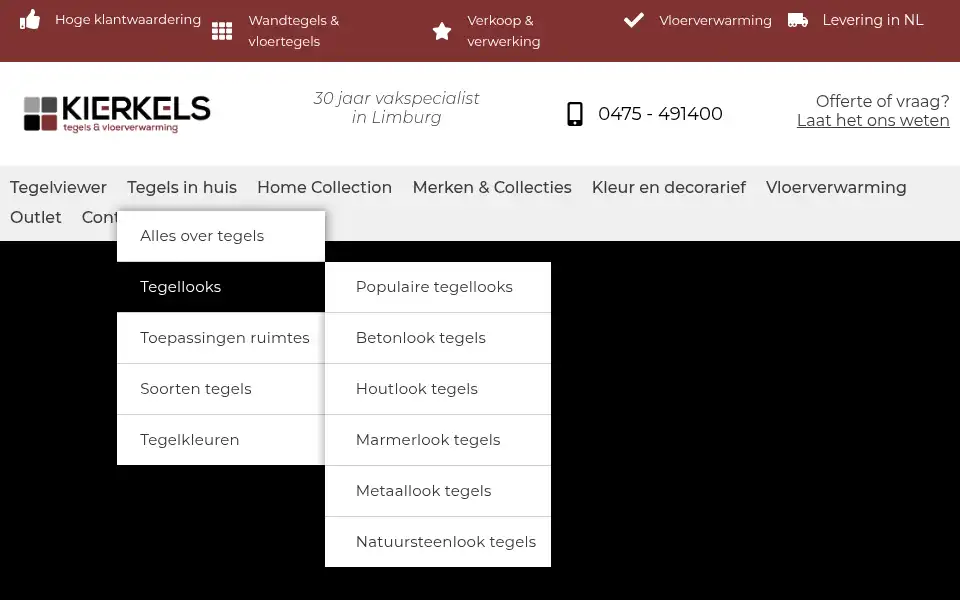 Screenshot of kierkels.nl