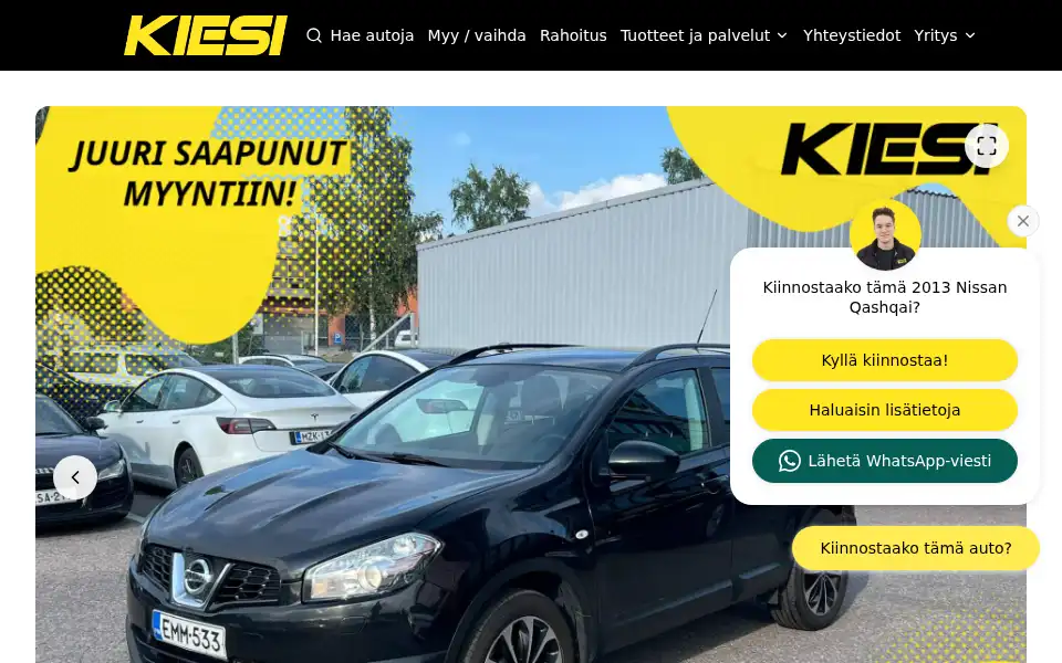 Screenshot of kiesi.fi