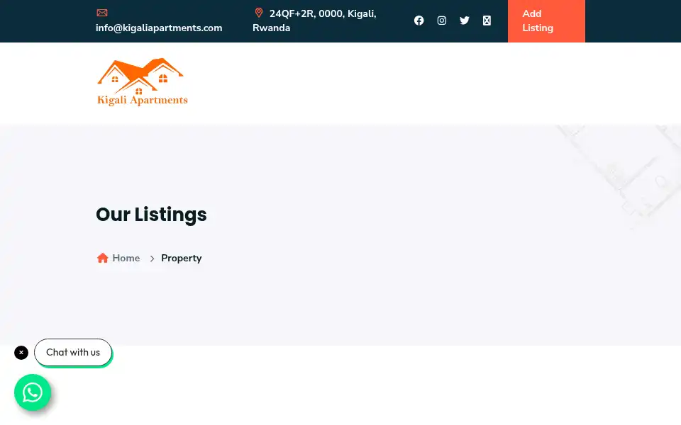 Screenshot of kigaliapartments.com