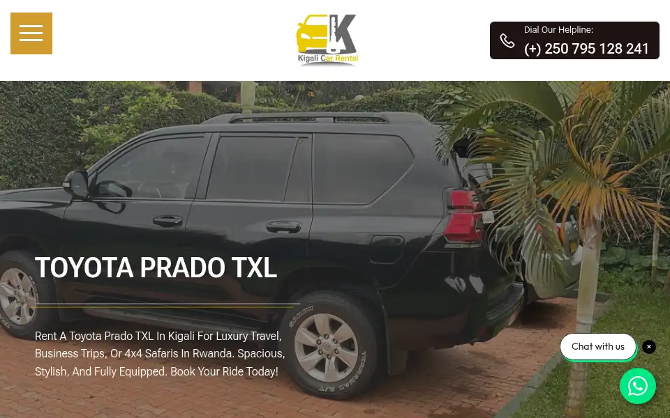 Screenshot of kigalicarental.com