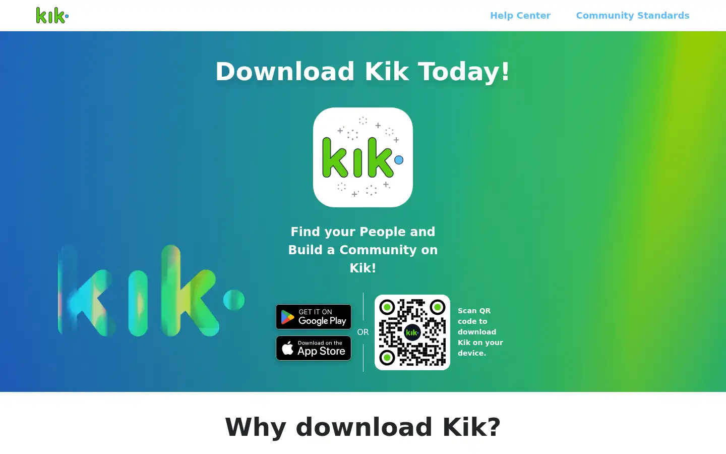 Screenshot of kik.com