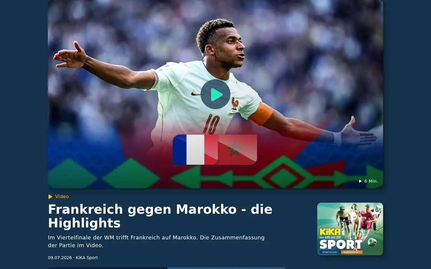Screenshot of kika.de