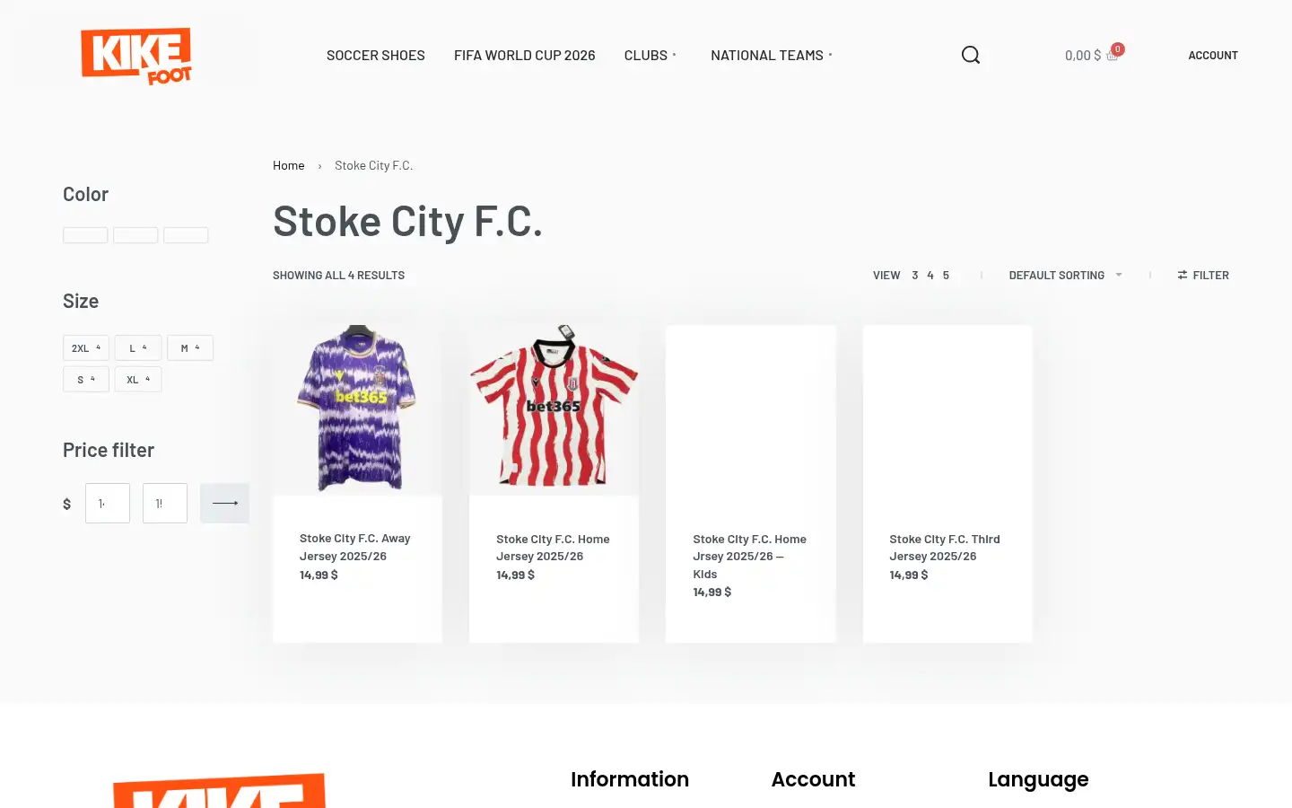 Screenshot of kikefoot.com