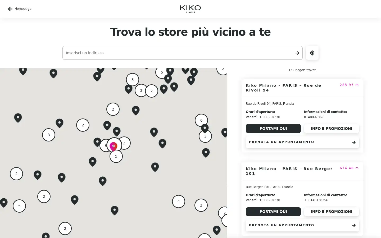 Screenshot of kiko-stores.kikocosmetics.com